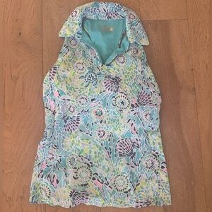 Lilly Pulitzer UPF50+ Luxletic Lakelyn Bra Sleeveless Top Open Water XS